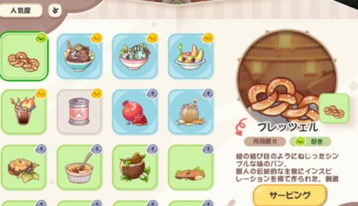 トリッカルの食べ物の大好物好みリスト！各キャラ別【宴会場】